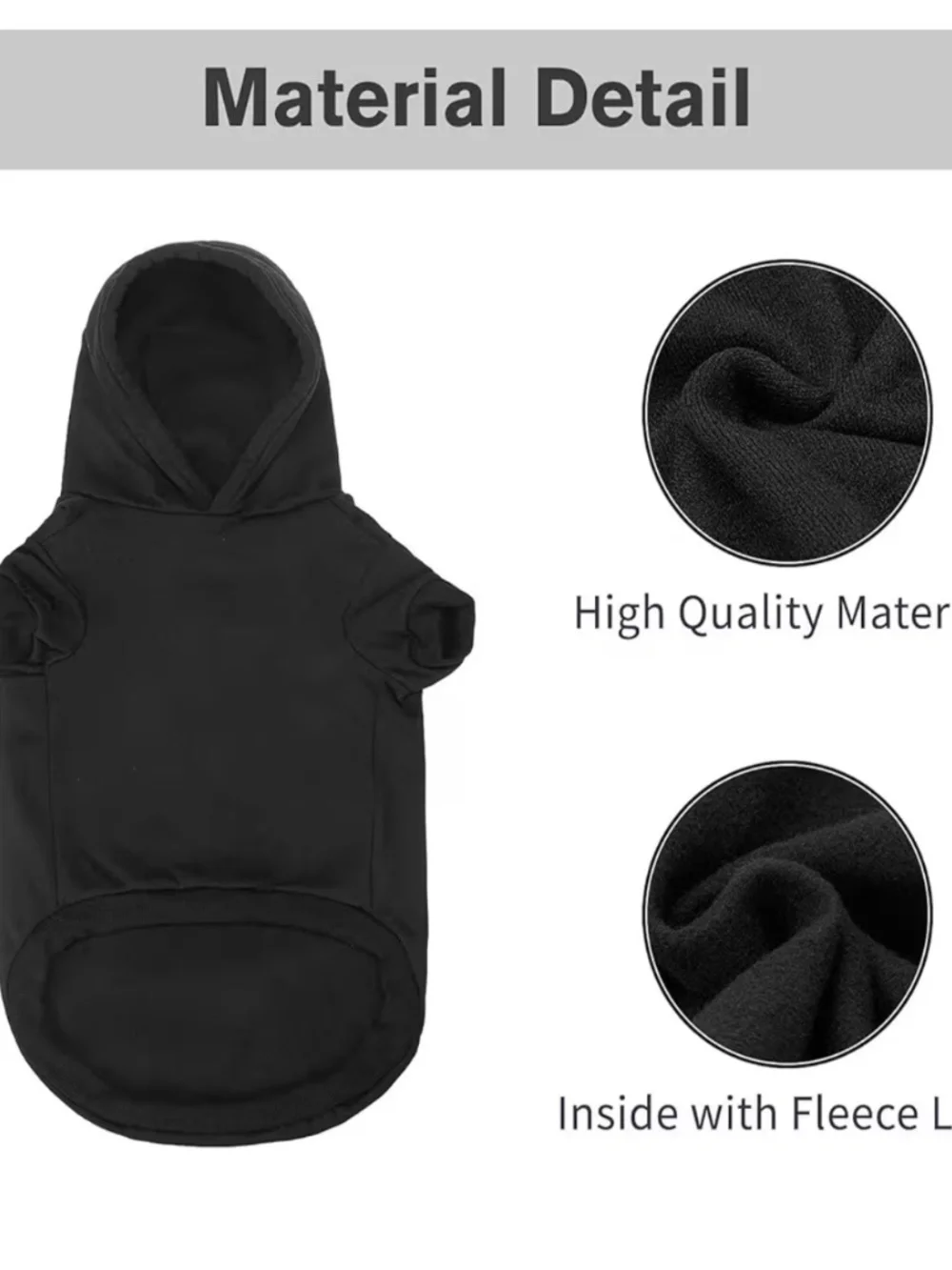 Security Dog Hoodie Large Black Funny Dog Sweater Fleece Pet Hoodie Coat